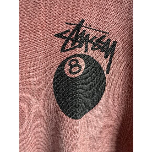 ⭐️ Stüssy Pigment-Dyed Guava Pink 8-Ball Crewneck - Size Small - Picture 4 of 7